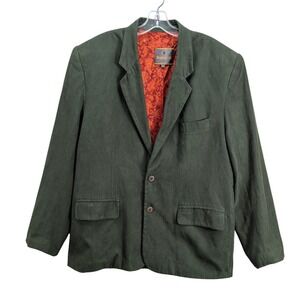 Bugatchi Uomo Mens Sport Coat Jacket Paisley Lined Green Size M Vintage Hongkong